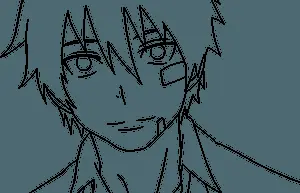 Anime Boy Lineart Portrait