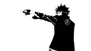 Black and White Anime Boy with Shocked Expression 