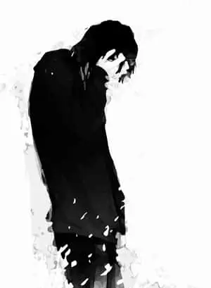 Sad Black Anime Boy Illustration