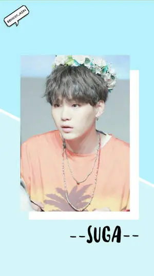 Blue BTS Suga Cute Flower Crown