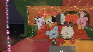 BTS's fun and creative Bt21 characters celebrating their success! 