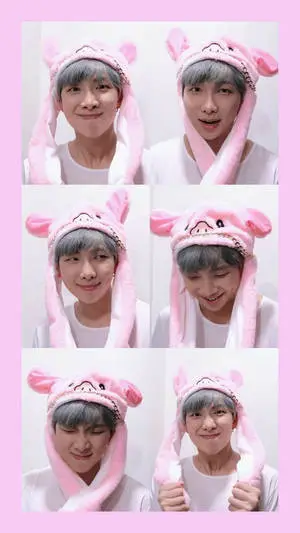 BTS RM Cute Pink Bunny