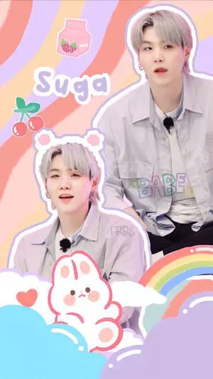BTS Suga Cute Rainbow
