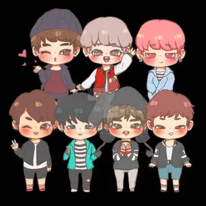 Cute Bts Drawing Chibi Blue 