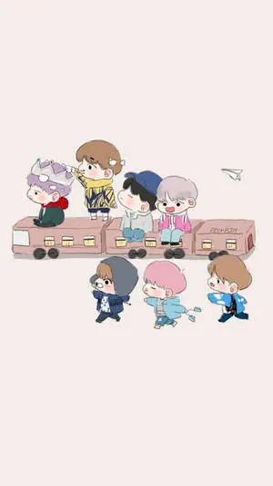Cute Bts Drawing Chibi Train 