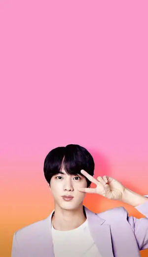 Cute BTS Jin Pink And Orange Gradient