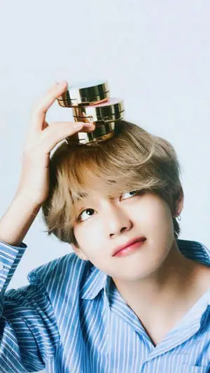 Cute BTS V With Compacts