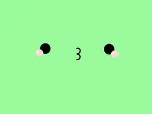 ● This too cute green emoticon is blowing kisses!