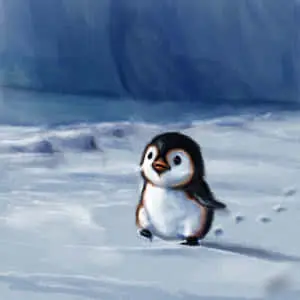 Oil Painting Cute Adélie Penguin Picture