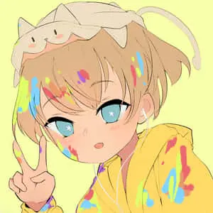 Cute Profile Anime Boy With Paint Splashes Pictures