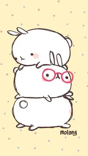 Two Molang Bunnies Enjoying an Adorable Moment