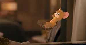 Cute Tom And Jerry Sitting In A Wine Glass