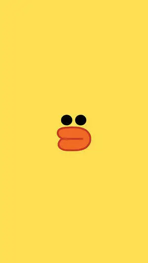 Cute Yellow Duck Face Phone Background