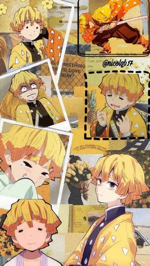 Cute Zenitsu Polaroids Collage