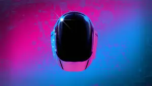 Daft Punk Helmet Watercolor Background 