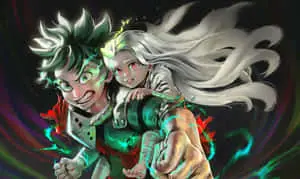 Deku and All Might, Engaged in a Character Defining Moment in 'My Hero Academia'