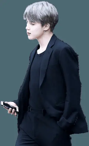 Elegant Manin Black Suit Side View