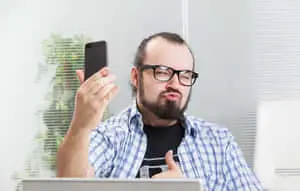 Goofy Selfie Man Pouty Lips