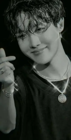 Grayscale JHope Cute Finger Heart