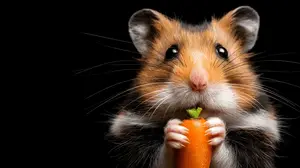 Hamster Eating Carrot