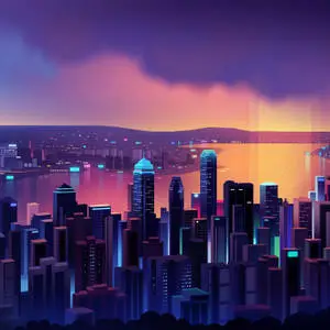 iPad Pro 12.9 City Illustration 