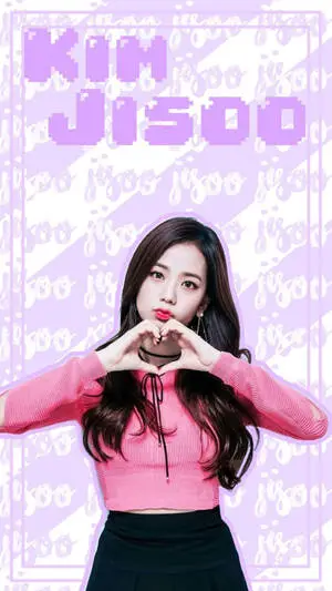 Jisoo Cute Heart Sign Purple
