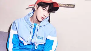  Caption: Kim Seok Jin in Red Cap 