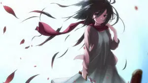 Mikasa Cute Wind Blowing 