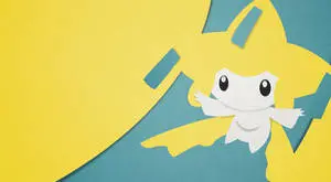 Minimalist Pokémon Jirachi Blue Yellow