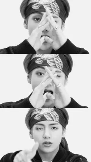 Taehyung Cute Greyscale Portraits