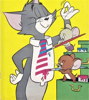 Tom And Jerry Aesthetic Painting-A-Tie Scene