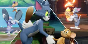 Tom and Jerry are having a playful moment