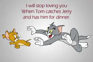 Tom and Jerry having a time of their lives in a hilarious moment