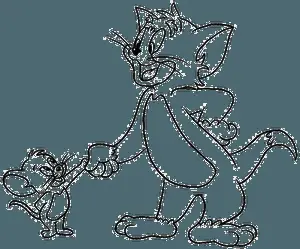 Tomand Jerry Coloring Outline