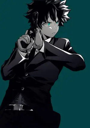 Villain Deku Holding A Gun 